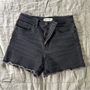 Madewell high-rise black denim shorts size 24 jean shorts